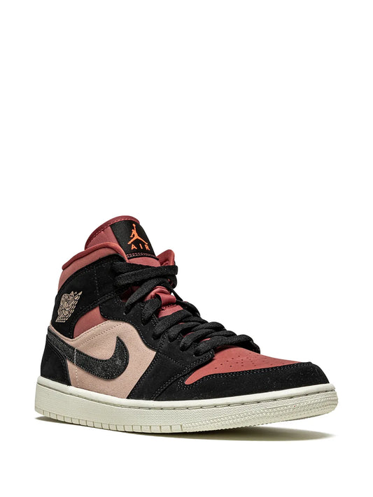 AIR JORDAN 1 MID BURGUNDY DUSTY PINK