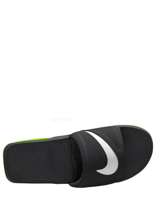 NIKE CIRRO SLIDES BLACK NEON