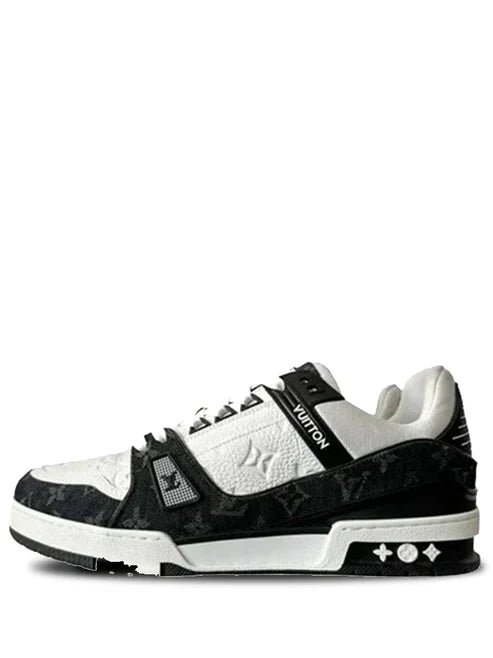 LOUIS VUITTON TRAINERS MONOGRAM DENIM WHITE BLACK