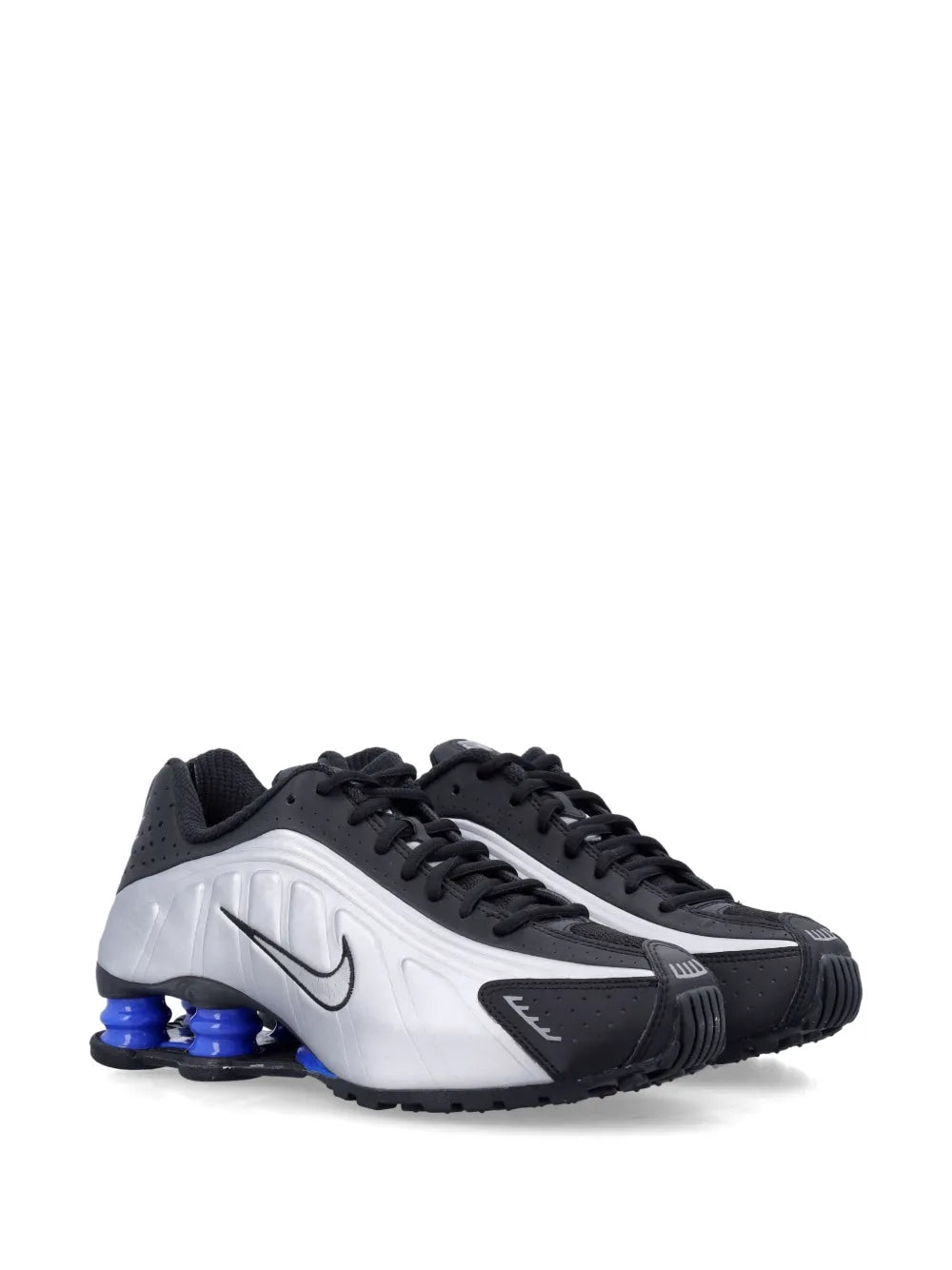 NIKE SHOX R4 BLACK METALLIC SILVER RACER BLUE