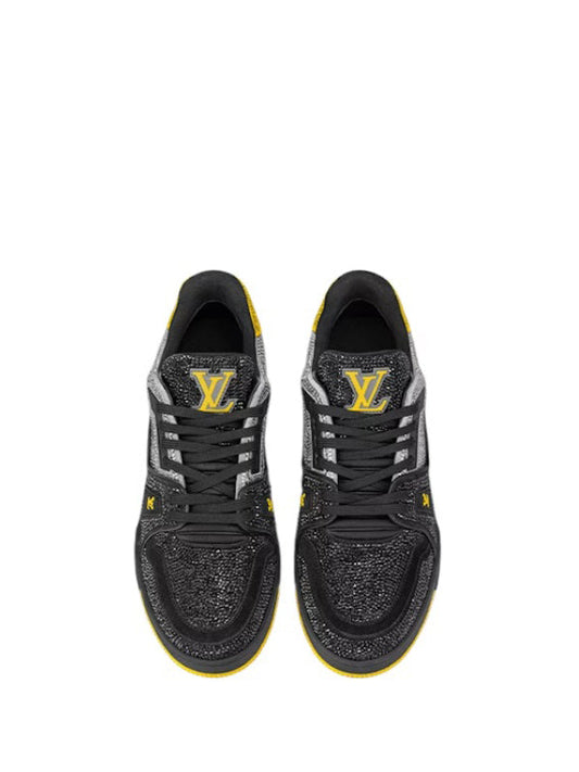 LOUIS VUITTON CRYSTAL COVERED LV TRAINER BLACK