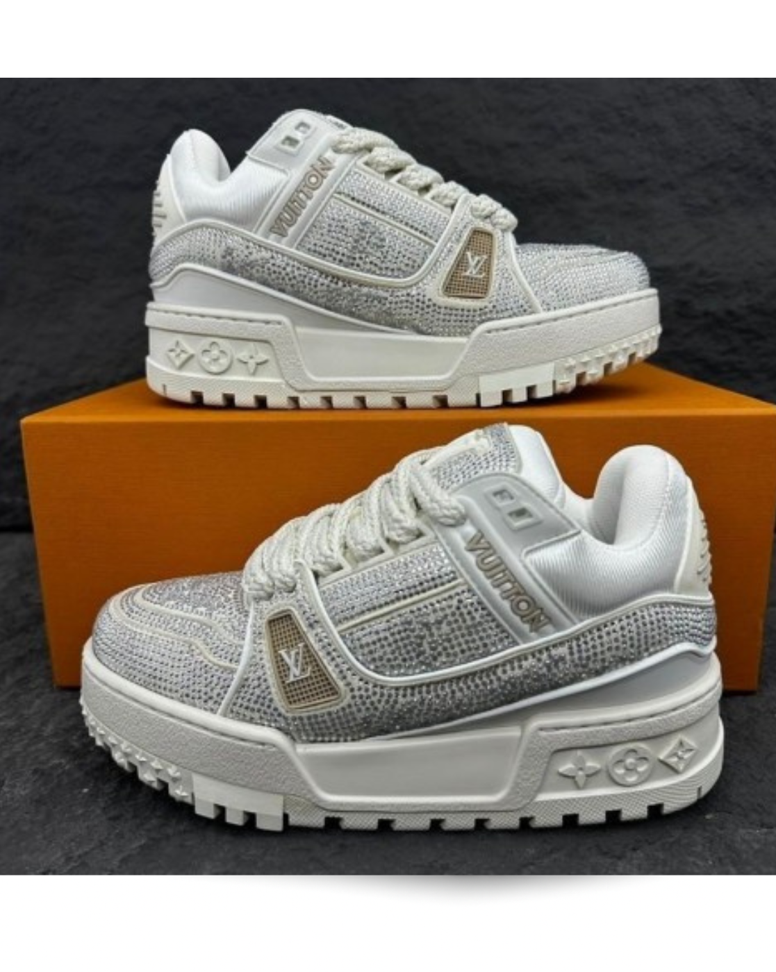 LOUIS VUITTON TRAINER WHITE DIAMOND MAXI