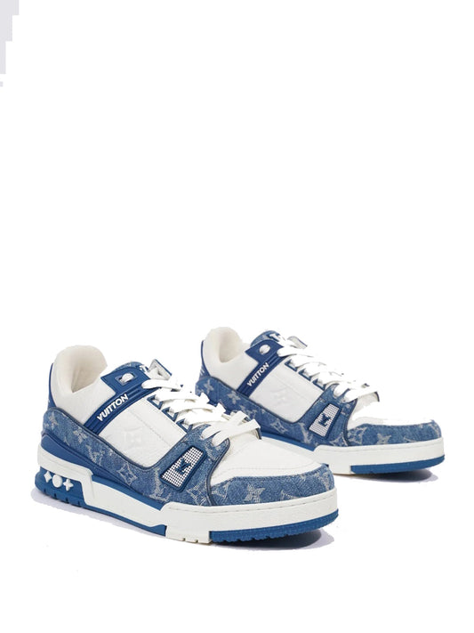 LOUIS VUITTON LV MONOGRAM TRAINER BLUE WHITE