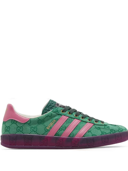 ADIDAS X GUCCI GAZELLE ORIGNAL GG CANVAS GREEN PINK