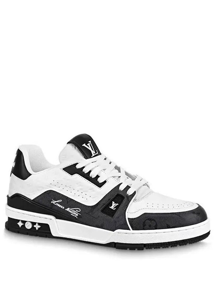 LOUIS VUITTON LV TRAINER SIGNATURE WHITE BLACK