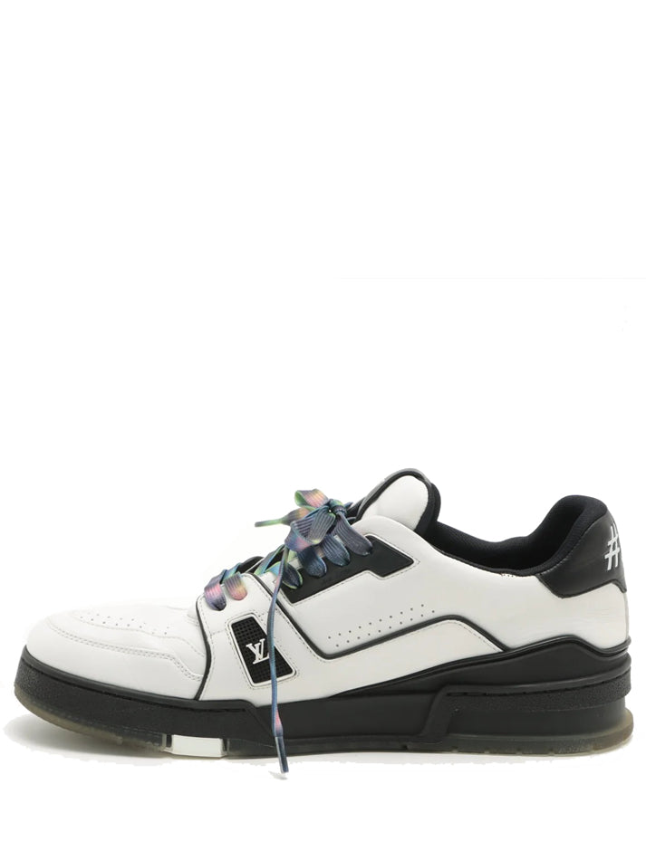 LOUIS VUITTON LV LEATHER TRAINER SNEAKERS 2021 WHITE BLACK