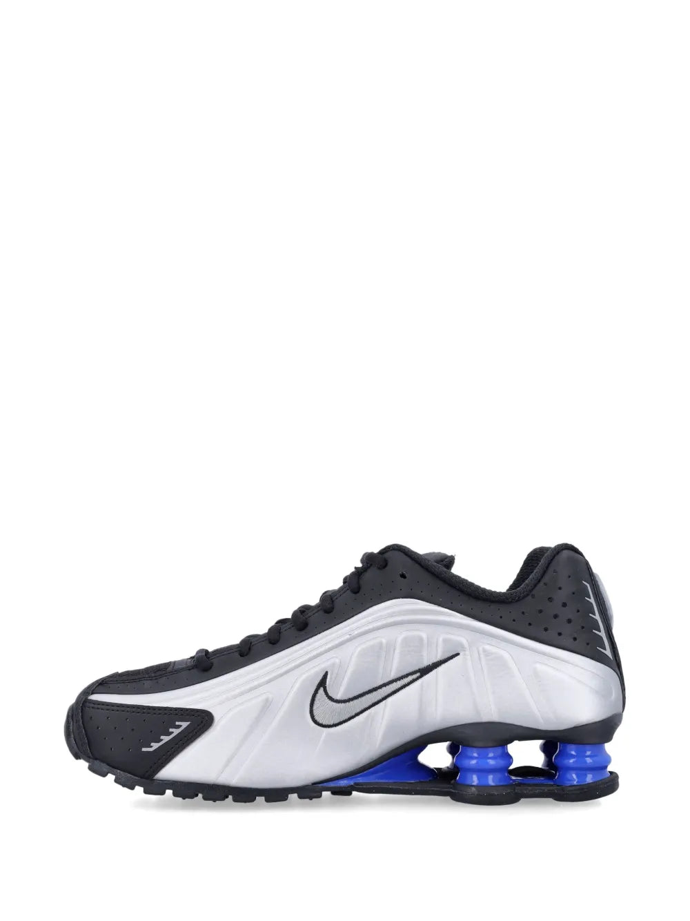NIKE SHOX R4 BLACK METALLIC SILVER RACER BLUE