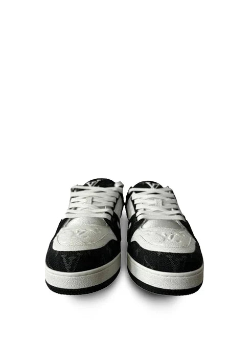 LOUIS VUITTON TRAINERS MONOGRAM DENIM WHITE BLACK