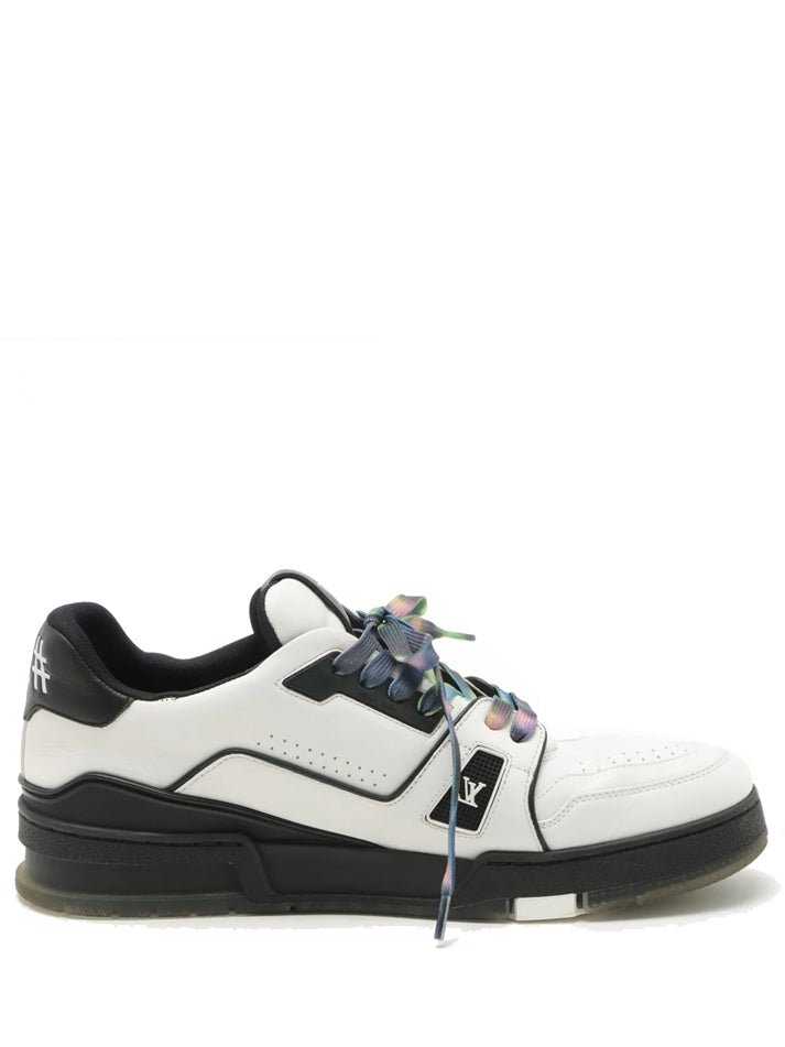 LOUIS VUITTON LV LEATHER TRAINER SNEAKERS 2021 WHITE BLACK