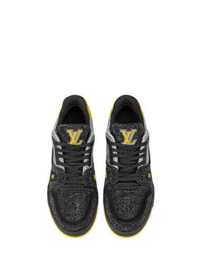 LOUIS VUITTON CRYSTAL COVERED LV TRAINER BLACK