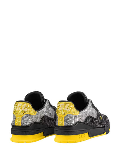 LOUIS VUITTON CRYSTAL COVERED LV TRAINER BLACK