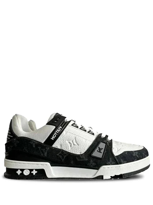LOUIS VUITTON TRAINERS MONOGRAM DENIM WHITE BLACK