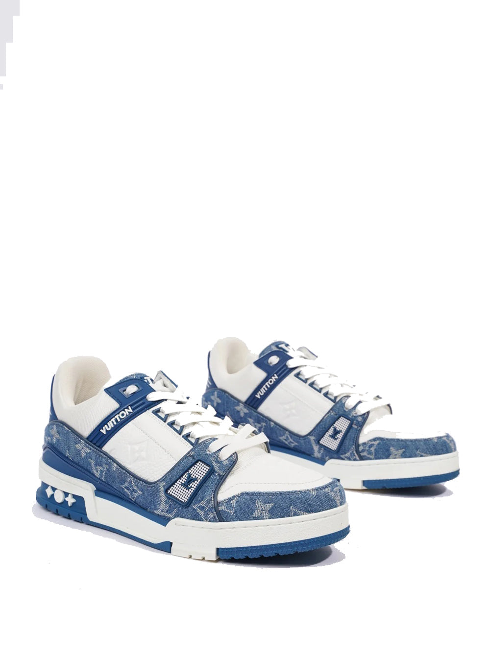 LOUIS VUITTON LV MONOGRAM TRAINER BLUE WHITE